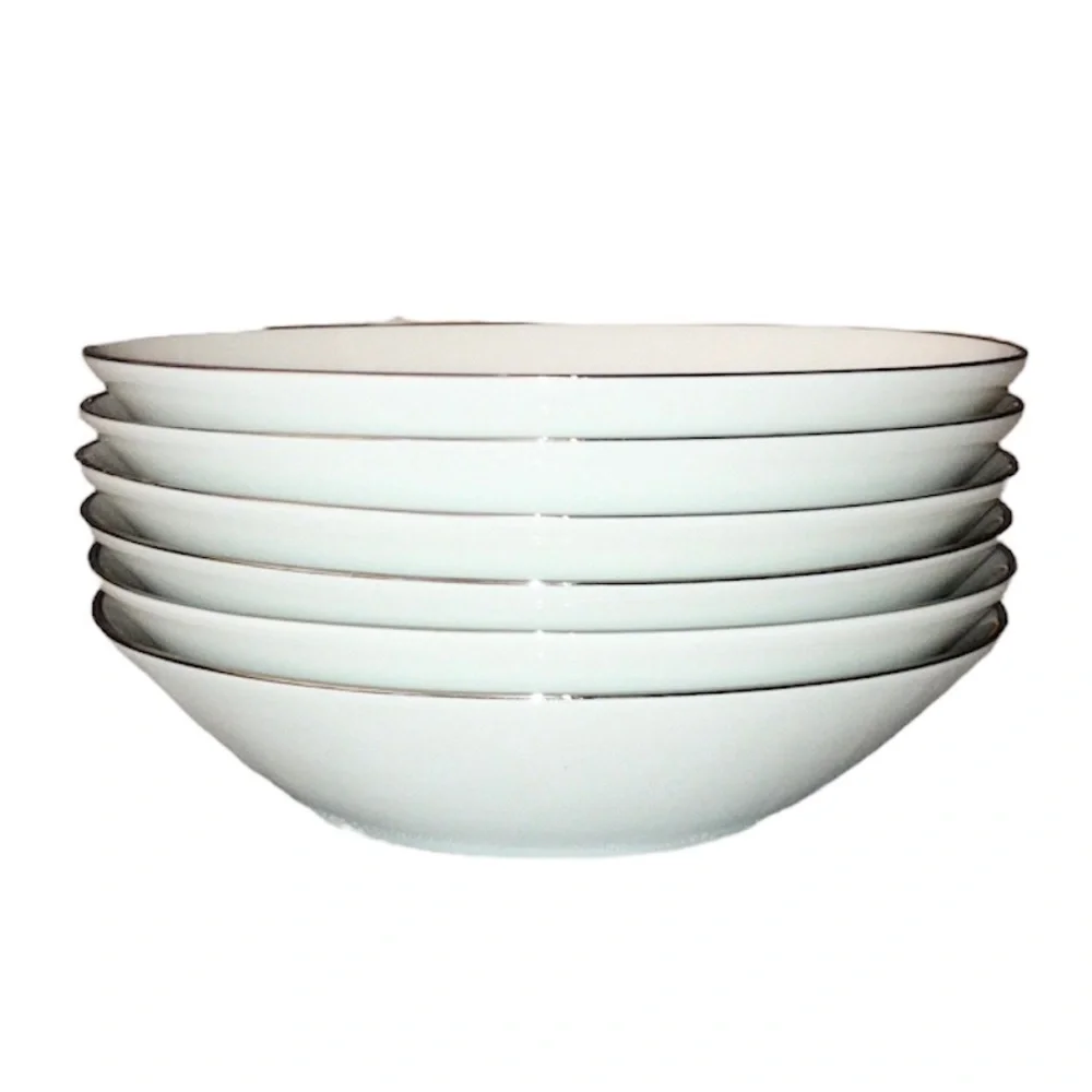 *5 for $25!* Noritake Reina 6450Q China White Floral Platinum Rim Fruit Bowl 5.5
